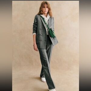 Sezane Michele Jacket Mottled Grey - Size 4